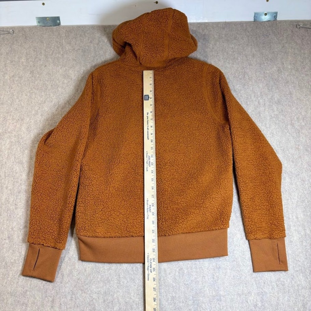 Athleta Tugga Sherpa Hoodie Womens Small Brown Polyester‎ Fleece Pullover Cozy - Picture 7 of 10
